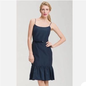 NWT Kate Spade Talitha Midnight Blue Spaghetti Strap Ruffle Hem Dress Si…